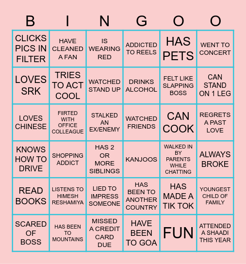 STUPID BINGO Card