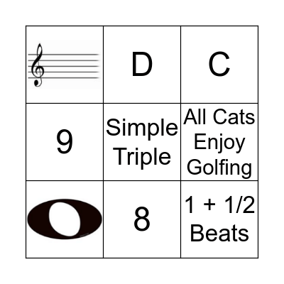 Grade 1/2 Theory (Card 6) Bingo Card