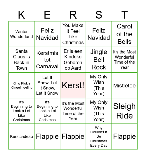 Kerstbingo Rosalie Bingo Card