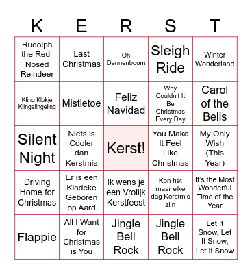 Kerstbingo Rosalie Bingo Card