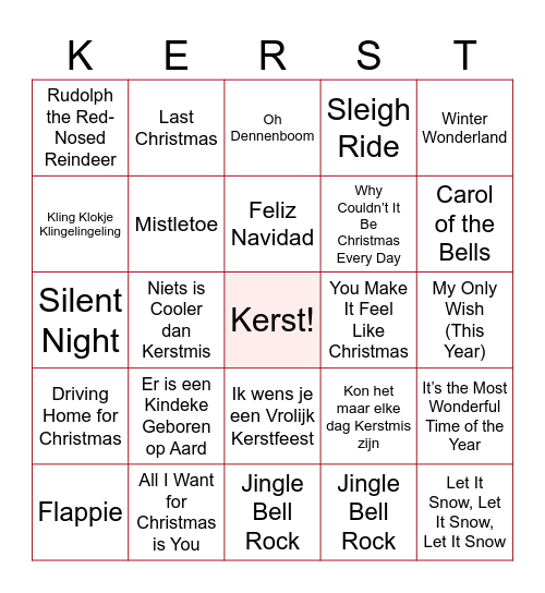 Kerstbingo Rosalie Bingo Card