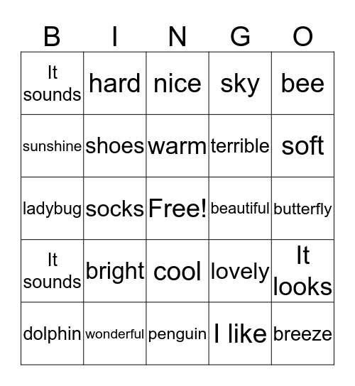 Caterpillar Bingo! Bingo Card