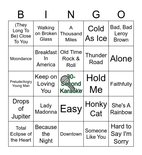 Keys to a Good Time (Pianos Rock) Bingo Card