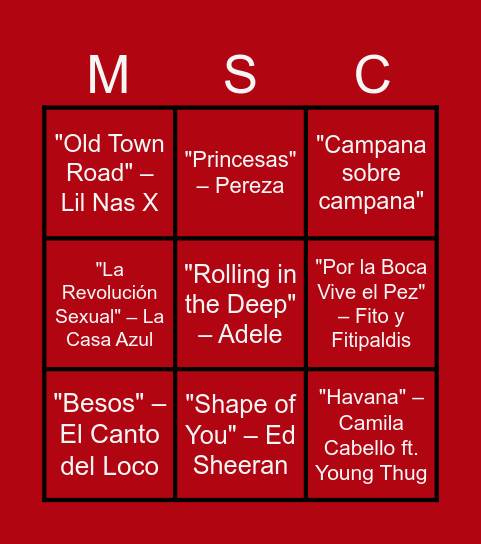 Navidad 2024 Bingo Card