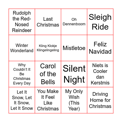 Rosalie kerstbingo Card