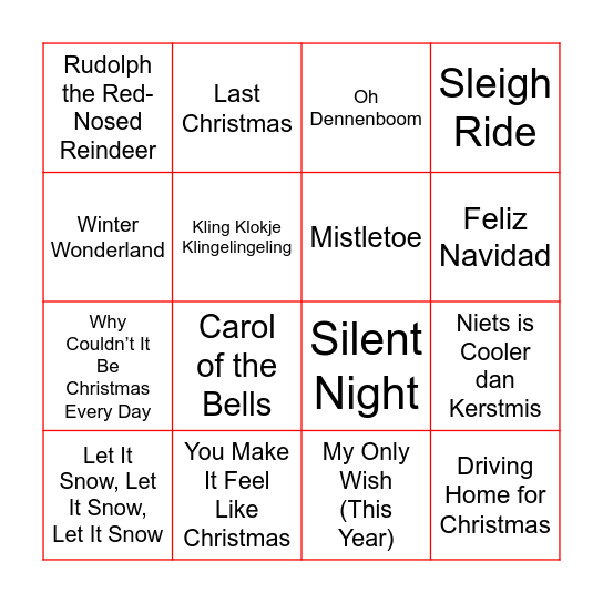 Rosalie kerstbingo Card