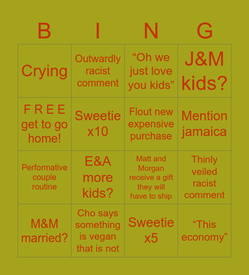 BING-CHO Bingo Card