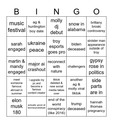 2025 bingo Card
