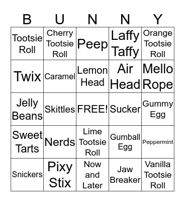 Easter Bingo Card