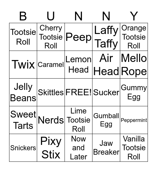 Easter Bingo Card