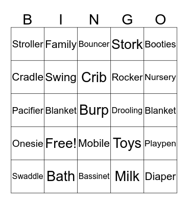 Baby Bingo Card