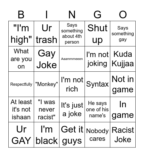 Naii bingo Card