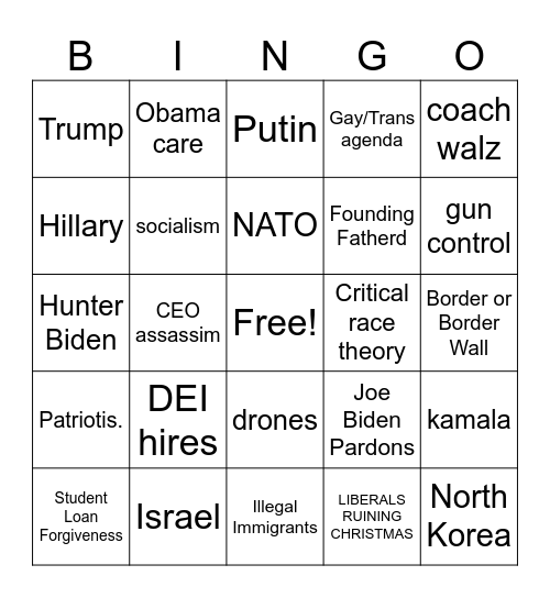 Christmas Bingo Card