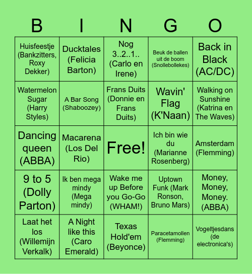 Swingo 2024 Bingo Card