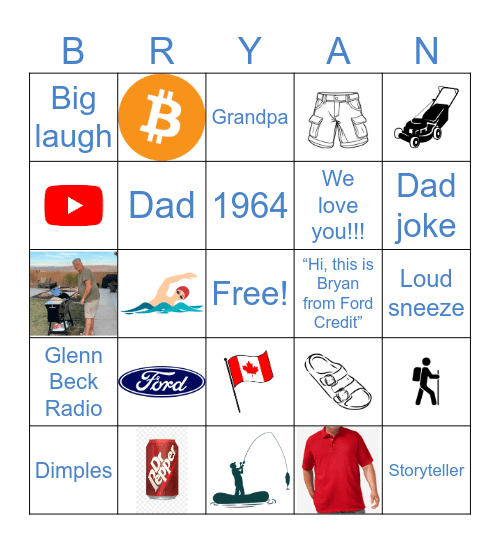 Bryan’s Birthday Bingo Card