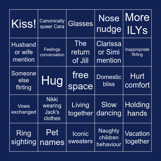 S28 Wishlist Bingo Card