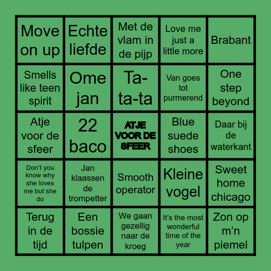 SWINGO Bingo Card