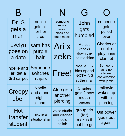 Girls Gays & Charles 2025 Bingo Card