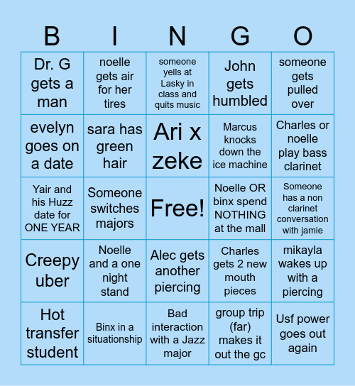 Girls Gays & Charles 2025 Bingo Card