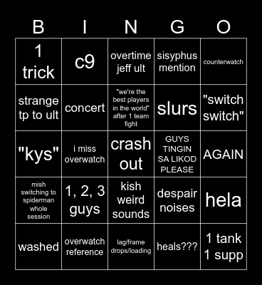 marvel rivals compe Bingo Card