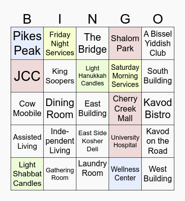 Kavod Senior Living Bingo Card