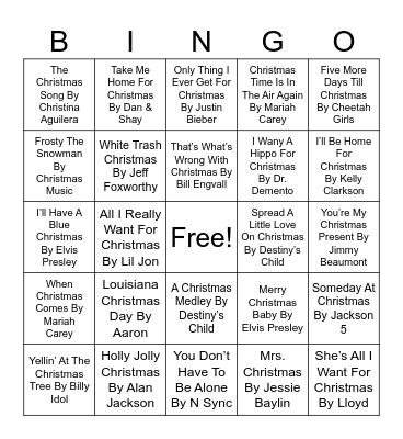 Christmas Bingo #1 Bingo Card