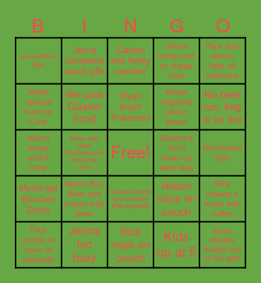 2025 Xmas Bingo Card