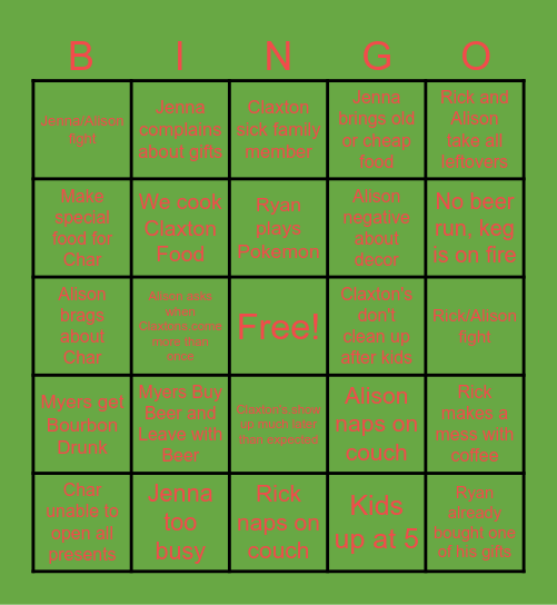 2025 Xmas Bingo Card