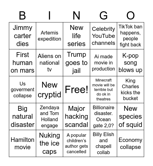 2025 bingo Card