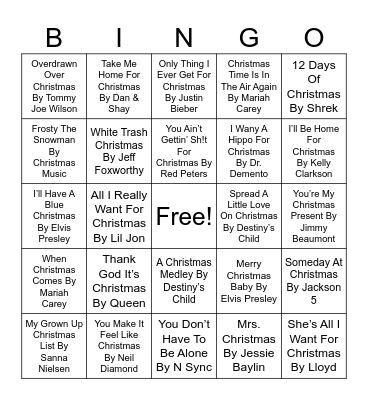 Christmas Bingo #1 Bingo Card
