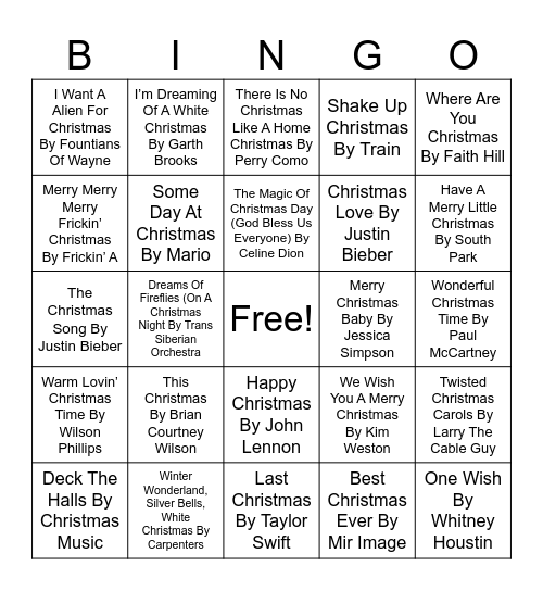 Christmas Bingo #3 Bingo Card