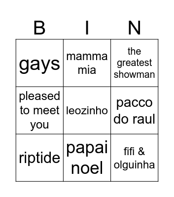 Natal 2024 Bingo Card