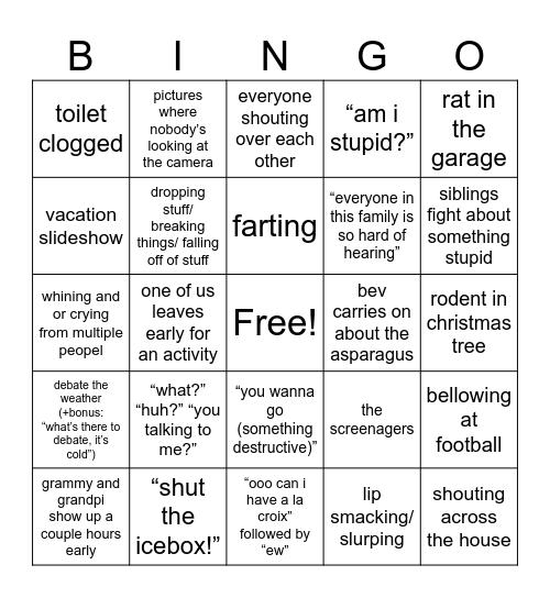 Christmas Bingo Card