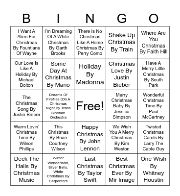 Christmas Bingo #3 Bingo Card