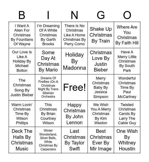 Christmas Bingo #3 Bingo Card