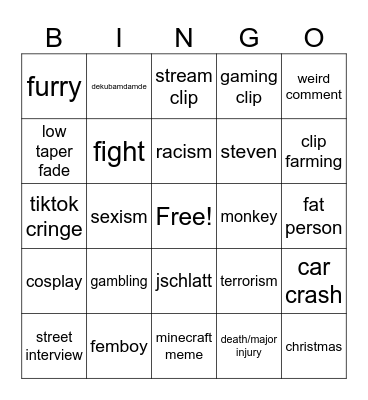 reels Bingo Card