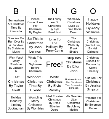 Christmas Bingo #2 Bingo Card
