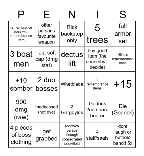 swaws Bingo Card