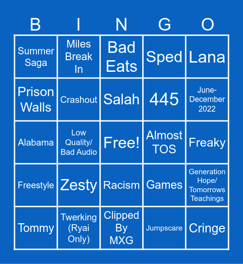 Blueryai Clip Bingo Card