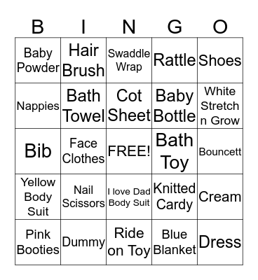 Twin Babies Gift Bingo Card