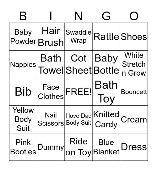 Twin Babies Gift Bingo Card