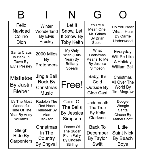 Final Christmas Bingo Card