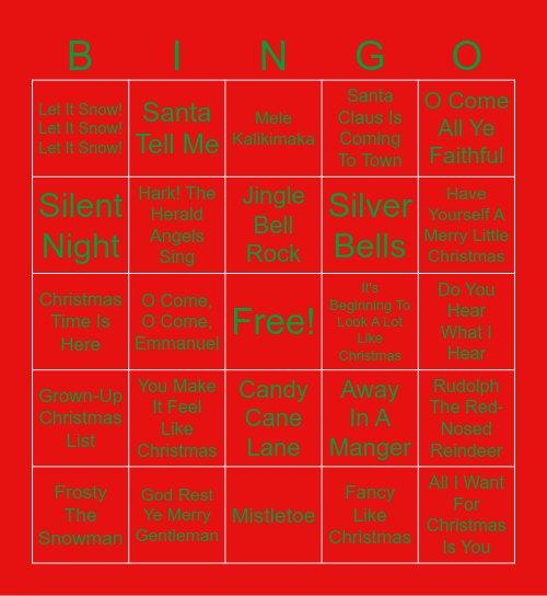 Christmas Bingo Card