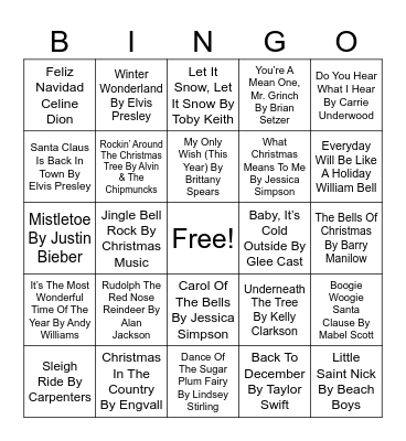 Final Christmas Bingo Card
