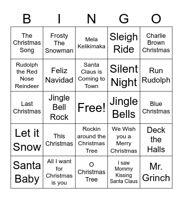 HOLIDAY Bingo Card