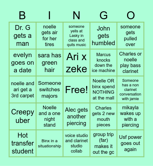 Girls Gays & Charles 2025 Bingo Card