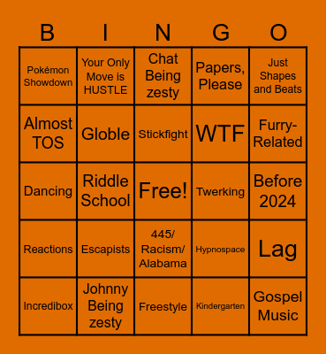 Johnnyken123 Clip Bingo Card