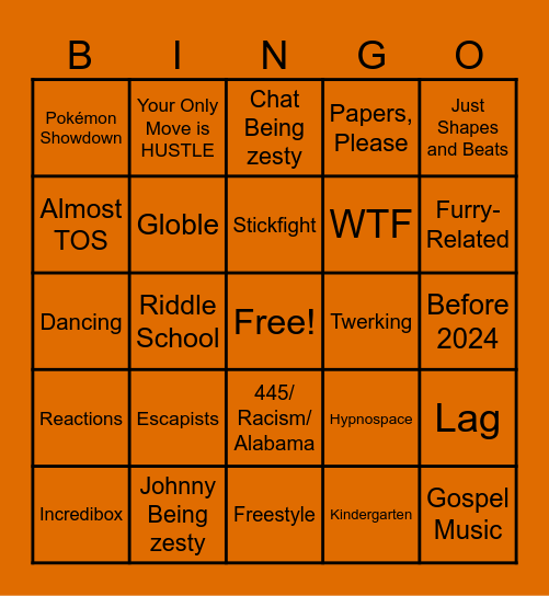 Johnnyken123 Clip Bingo Card