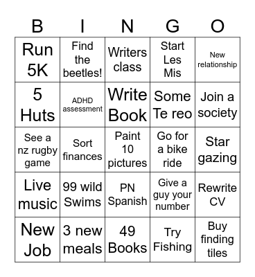 2025 Goals🤞🏻💪🏻 Bingo Card