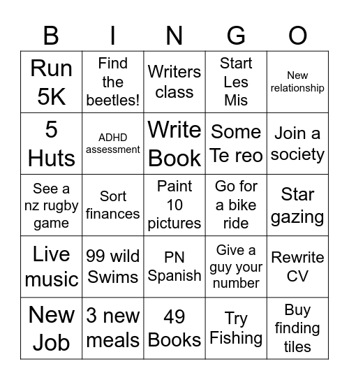 2025 Goals🤞🏻💪🏻 Bingo Card